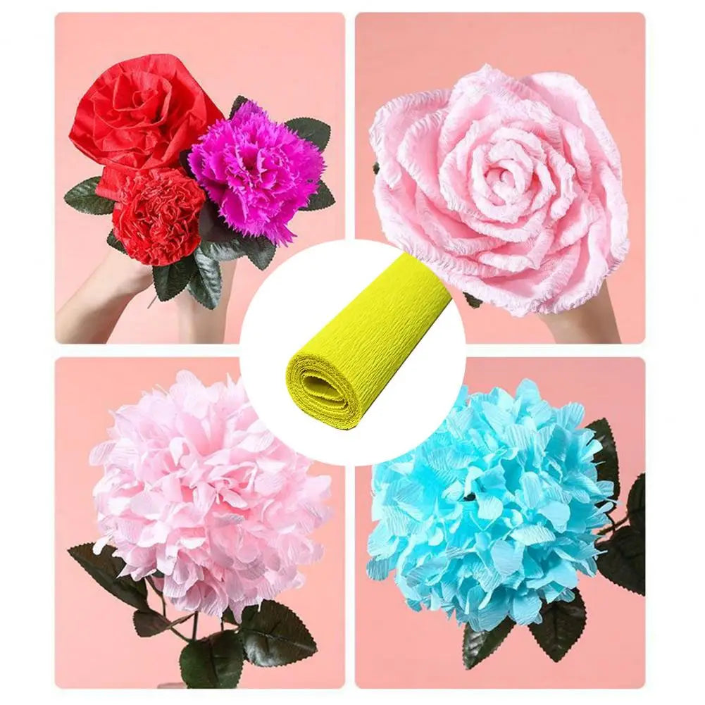 50*250cm Crepe Paper Thickened Crafts Paper Flowers' Material DIY Paper Flower Italian Style Papers Roll For Art Projects Decor