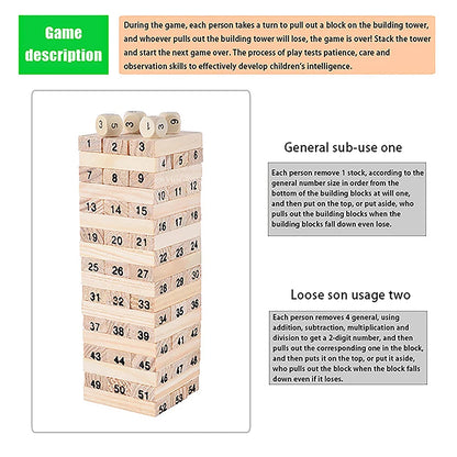 Solid Wood Puzzle Stacked High Stack Tower Drawing Block Children'S Parent-Child Interactive Board Game