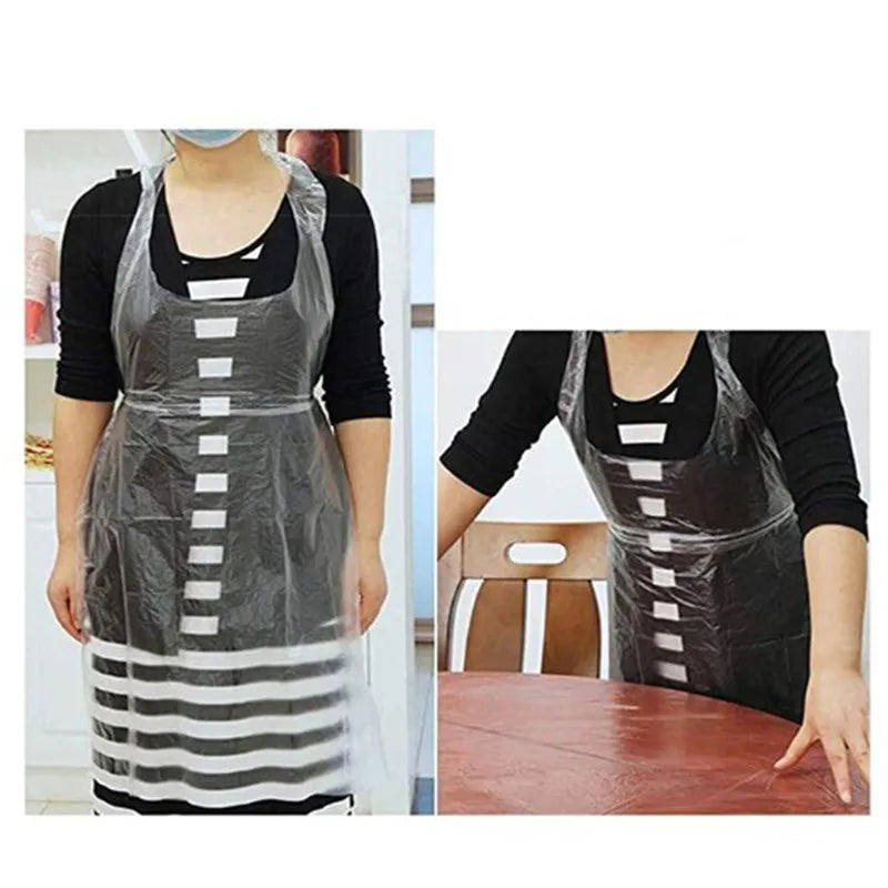 100pcs Adult Disposable Tattoo Apron Transparent Clothing Anti Pollution Sterile Clothing Clean Cover Cape Cloth Apron