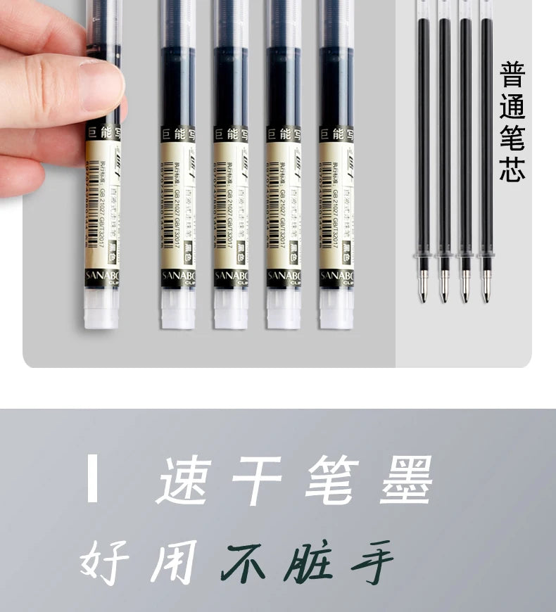 High Quality Needle Type Gel Pens Straight Liquid Ballpoint Pen Kawaii Stationery School Office Supplies Writing